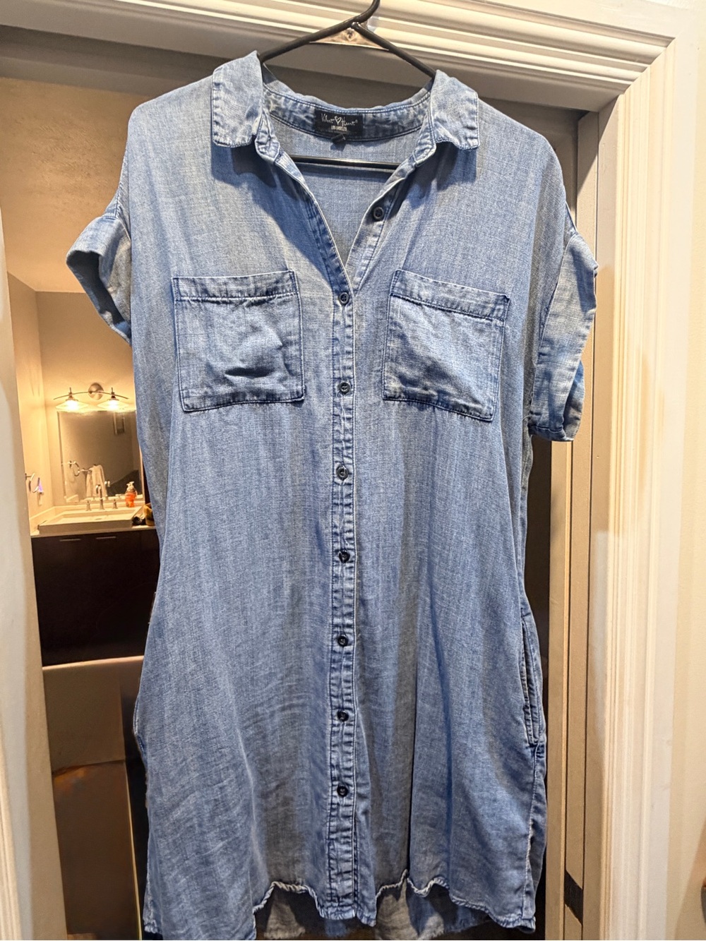 Velvet Heart Light Blue Denim Midi Shirt Dress